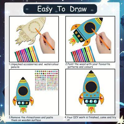 Children's DIY Graffiti Toys Wooden Crafts Handmade Painting Wood Board photo-4