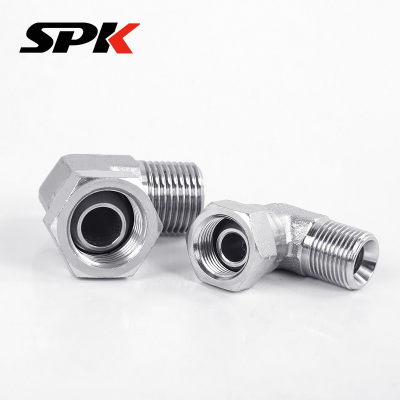 British Standard (BSP) Threaded Male & Female Union Elbow, Hydraulic Oil Tube Transition Universal Union Joint, 2B9 Stainless Steel Fitting