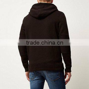 Hot Sale Zipper Details Black Fleece Hoodies photo-4