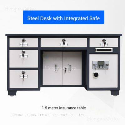 Steel Desk With Safe Compartment | Document & Cash Security | Logistics Center Office - Direct Supplier photo-2
