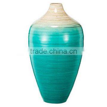 High quality best selling eco friendly two tones color spun bamboo vase in Viet Nam