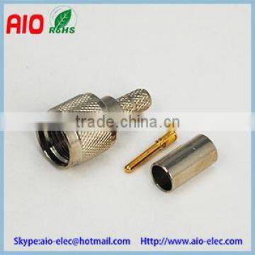 mini UHF male crimp connector solder type