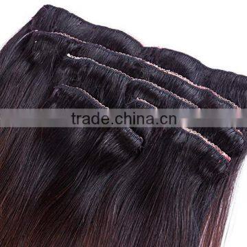 Ombre Colored Lace Full Head Russian Brazilian Indian Remy Human Clip in Hair Extensions photo-6