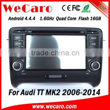 Top Version Android 4.4.4 navigation system in dash car radio gps for audi tt mk2 mirror link 1080p 2006-2014