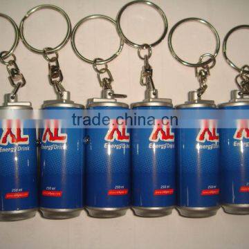 Can Shape Projection Keychain Flashlight Led Torch,promotional gifts led bottle keychain with logo