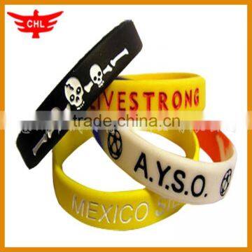 2016 sports promotion cheap custom silicone bracelet