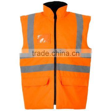 orange reflective safety life vest with ID card pocket