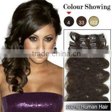 Wholesale Price 100% Humanhair Clip In Hair Extensions