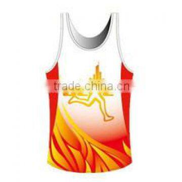 custom digital printed 100% cotton singlet