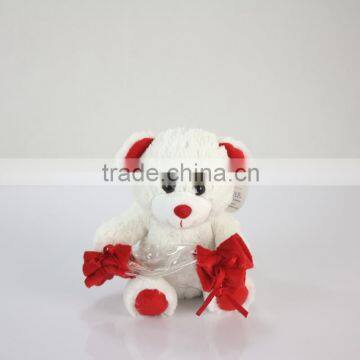 Plush Toy Christmas Bear Holdinng Candy Bag/Luck Soft Gift Toy Bear With Plush or Plastic Candy Bag /Stuffed Toy Bear in Clothes photo-4