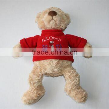 Plush Toy Bear Wearing Scarlet T Shirt/Sitting High 20cm Soft Teddy Bear With Clothes/Stuffed Toy Light BrownTeddy Bear photo-3