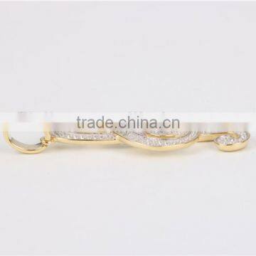 925 Silver Artificial Diamond Round Ring Pendant for Women Musical Notes Pendant photo-4