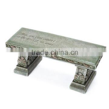 Magnesium Oxide Patio Furniture Garden Bench With Verse Inscribed on Top
