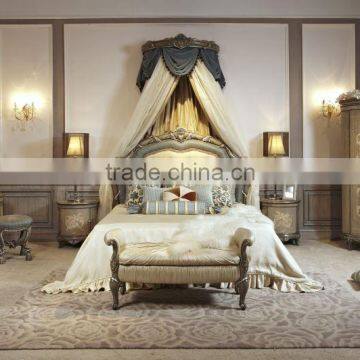 Luxury Antique Amercian Style King Size Bed Room Furniture Solid Wood Hand Carved Bed Design Furniture Sets With FoShan                        
                                                Quality Choice