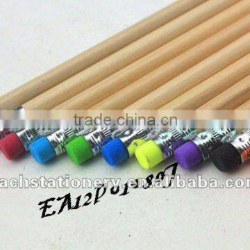 2012 7inch natural wood hb pencil diathermy with rubber, logo available