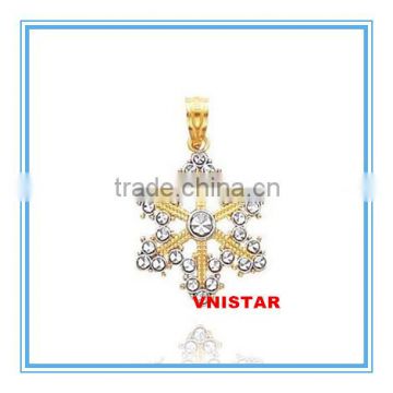 Vnistar hot seller wholesale gold plated Christmas snow flake charms jewelry for bracelets and necklace VAC001