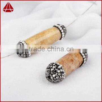 Classic coral diamond with zircon, zircon pave coral jewelry beads with hole                        
                                                Quality Choice