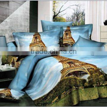 Trade Assurance 100% Cotton Reactive Printed City Architecture /3Ddesign for Bed Sheet In China