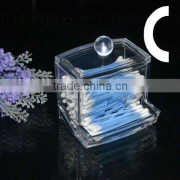 Acrylic Cotton sticks holder box with lid