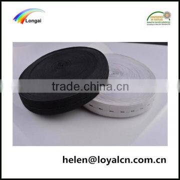 1cm 25cm White/black Woven Elastic Webbing Belt With Button Hole Elastic Band photo-3