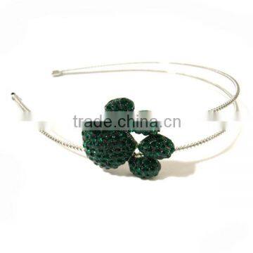 Wholesale Accessory Paw Print Green Rhinestone Headband