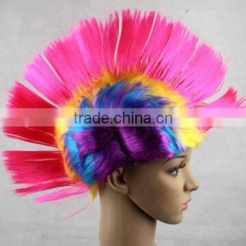 Punk Mohawk Mohican Wig Hair Six Rainbow Colors Costume For Halloween Party W266