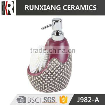 Modern design purple ceramic soap dispenser