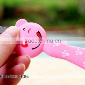 C082 Cartoon Plastic Handle Baby Stainless Steel Spoon photo-6