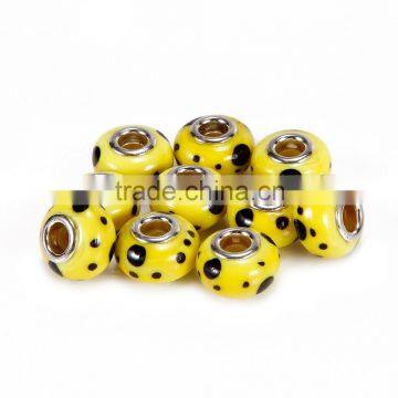 Hot Selling Murano Lampwork 10 pcs Yellow Color Style #2 Glass Beads Loose Beads