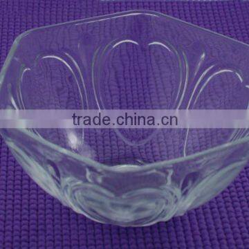 Pentagon salad bowl,glass salad bowl, deep bowl,high quality bowl