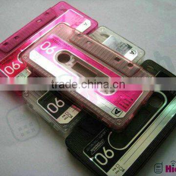 Silicone rubber gel cassette tape design silicone mobile phone case for iphone 4, for iphone 4 rubber case, silicon rubber case