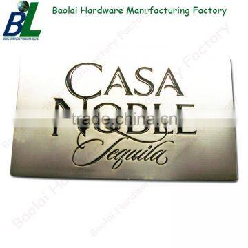 Matt nickel plated zinc alloy new style of nameplate