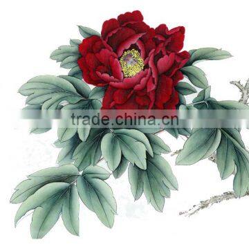 Hotel wall art flowers blossom painting handmade peony painting 42x72cm