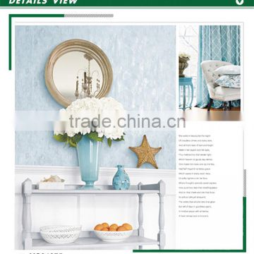 stock lot printing non woven wallpaper, blue neat plain wall sticker for wall , imported wall sticker sample