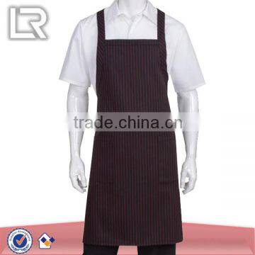 Adjustable Cross-Back Long Bib Apron with Pockets