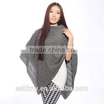 2015 high quality wool knitted poncho