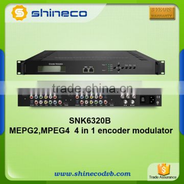 4 Channels MPEG-2&H.264 DVB Headend HD RF Encoder Modulator DVB-T