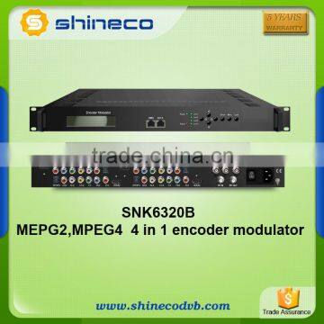 4 Channels MPEG-2&H.264 DVB Headend HD RF Encoder Modulator DVB-T