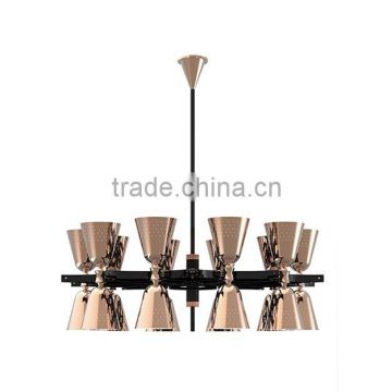 Copper Plated Suspension Lamps 25W Chandelier Lighting for Home Decorative