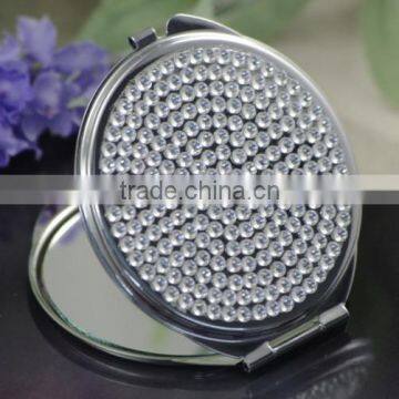 Beautiful Ladies Metal poket mirror with crystal layout