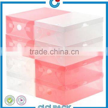 Custom packaging clear PVC PET PP transparent plastic shoes box