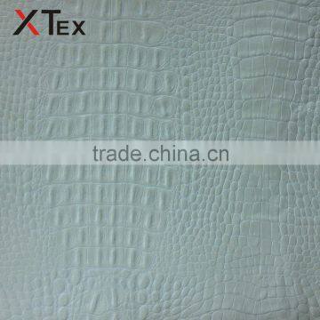 croc pattern rexine fabric with non-woven fabric for sofa,chair,seat ,cushion cover