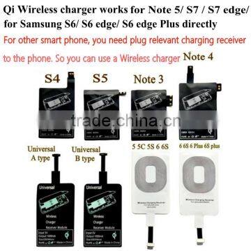Wireless charger receiver for samsung galaxy s5 wireless charger card mobile phone wireless charging custom popular new receiver