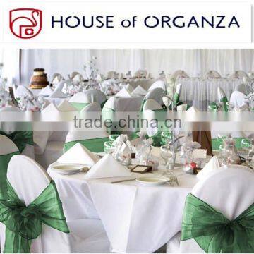 Green Chair Decoration Tie Organza Sash for Banquet