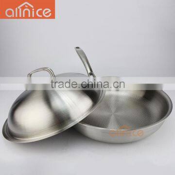 Allnice Good Quality Honeycomb Design Single Handle Stainless Steel Nonstick Pan/skilletwith Lid for Kitchen photo-4