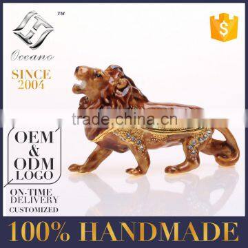 2016 best selling enamel Lion ewter jewelry box