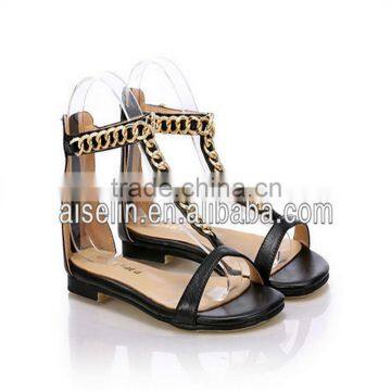 2016 sexy black color school sandal in stock shoes for grils