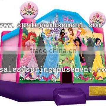 2015 Top design Princess inflatable jumping castles with hook and loop fastener