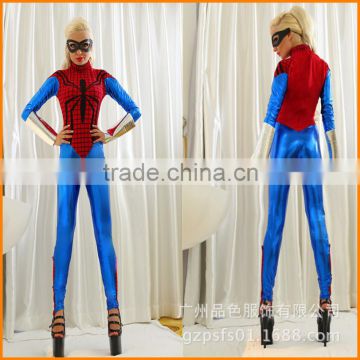 In 2014 the new spider man style role-playing masked woman wear Halloween Costume Jumpsuit