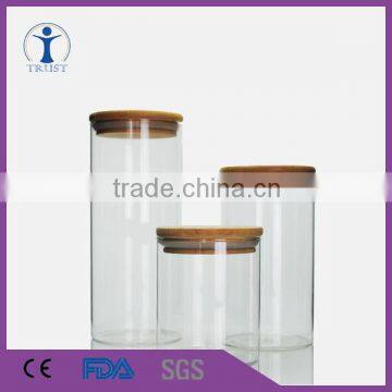 wholesale wooden lid food glass jar